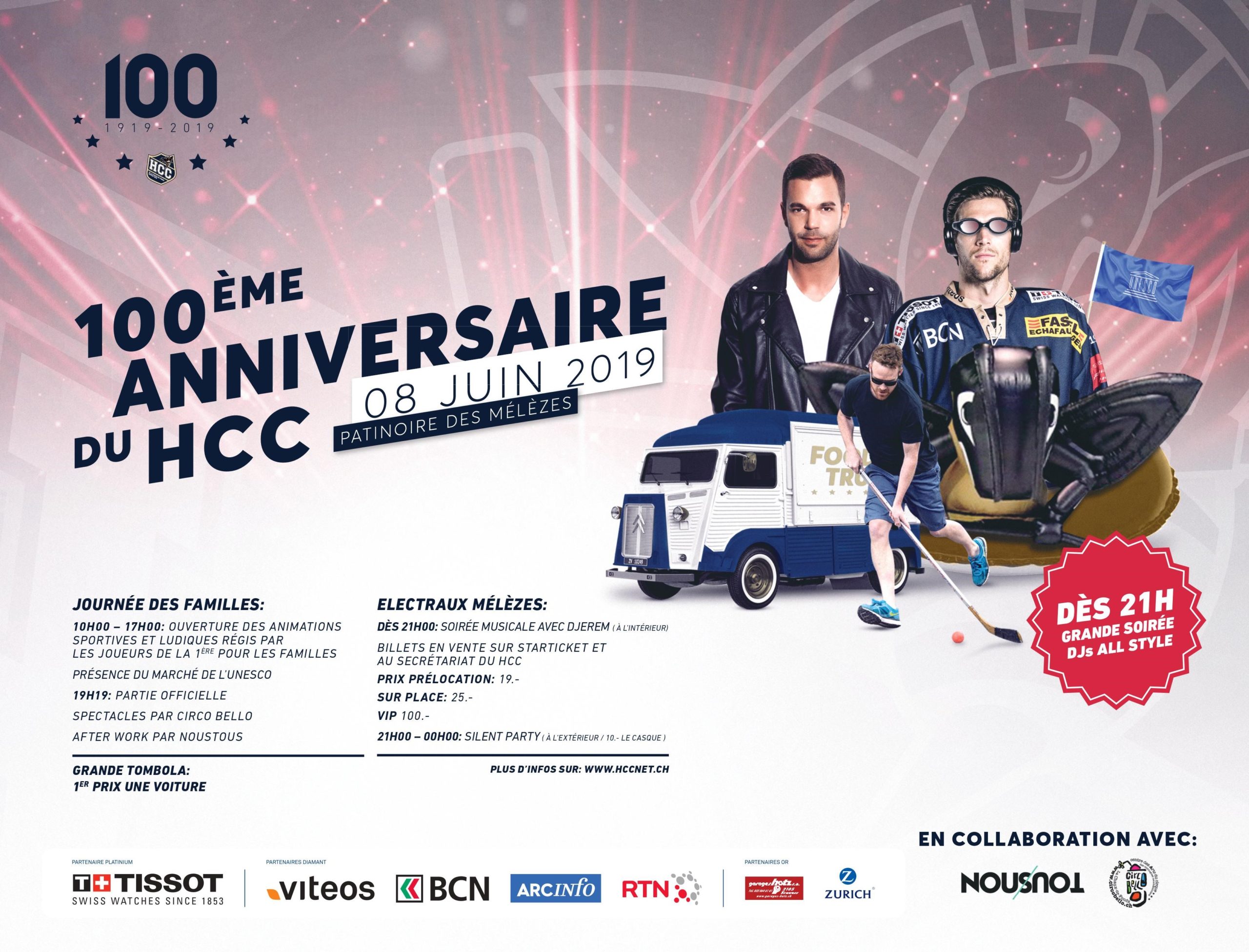 Une journée des familles suivi d’une soirée all style pour fêter les 100 ans du HCC