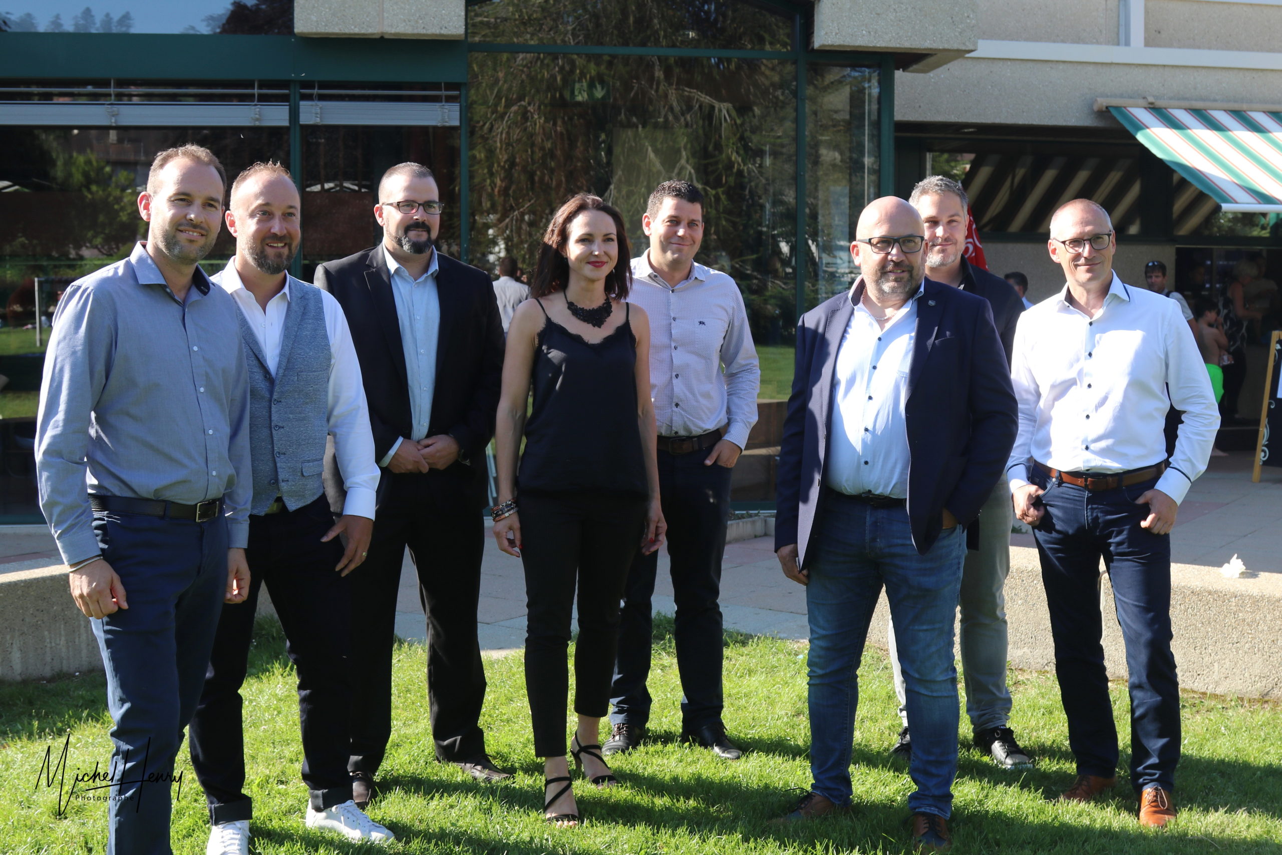 Le nouveaux CA du HCC composé de (g. à dr.) : David Grandjean, Patrick Sgobba, Grégory Duc, Isabelle Augsburger, Sébastien Maye, Olivier Calame (Président), Nicolas Bueche et Walter Tosalli (Vice-Président).